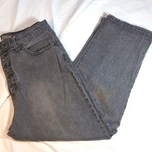 Universal Thread button fly vintage straight black jeans